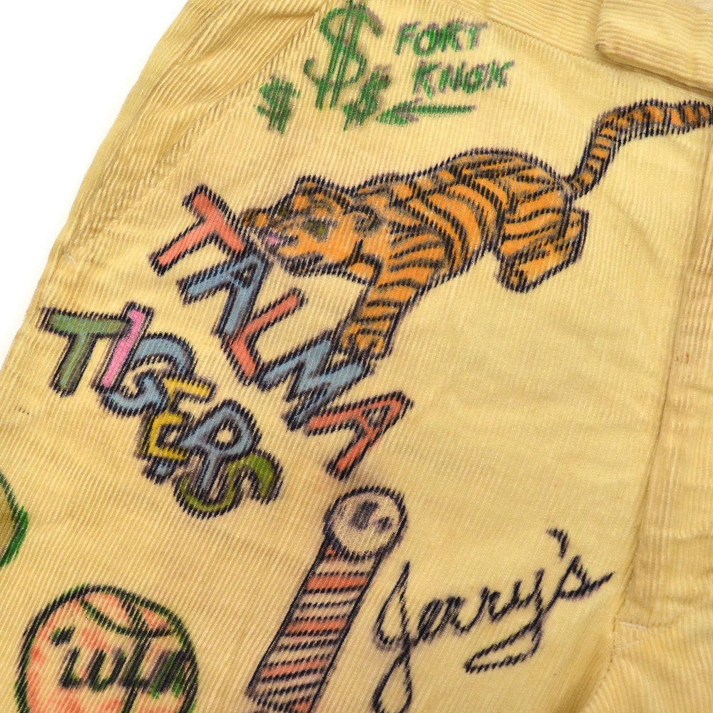 1960's SENIOR CORDS HAND DRAWN '1964 PANTS / AMAZING DRAWING... W32/L30