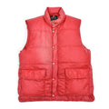 1970's SNOW LION RED DOWN VEST / FADED ... L