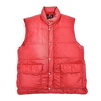 1970's SNOW LION RED DOWN VEST / FADED ... L