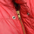 1970's SNOW LION RED DOWN VEST / FADED ... L