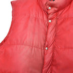 1970's SNOW LION RED DOWN VEST / FADED ... L