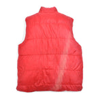 1970's SNOW LION RED DOWN VEST / FADED ... L