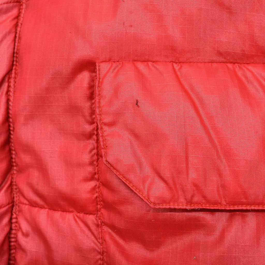 1970's SNOW LION RED DOWN VEST / FADED ... L