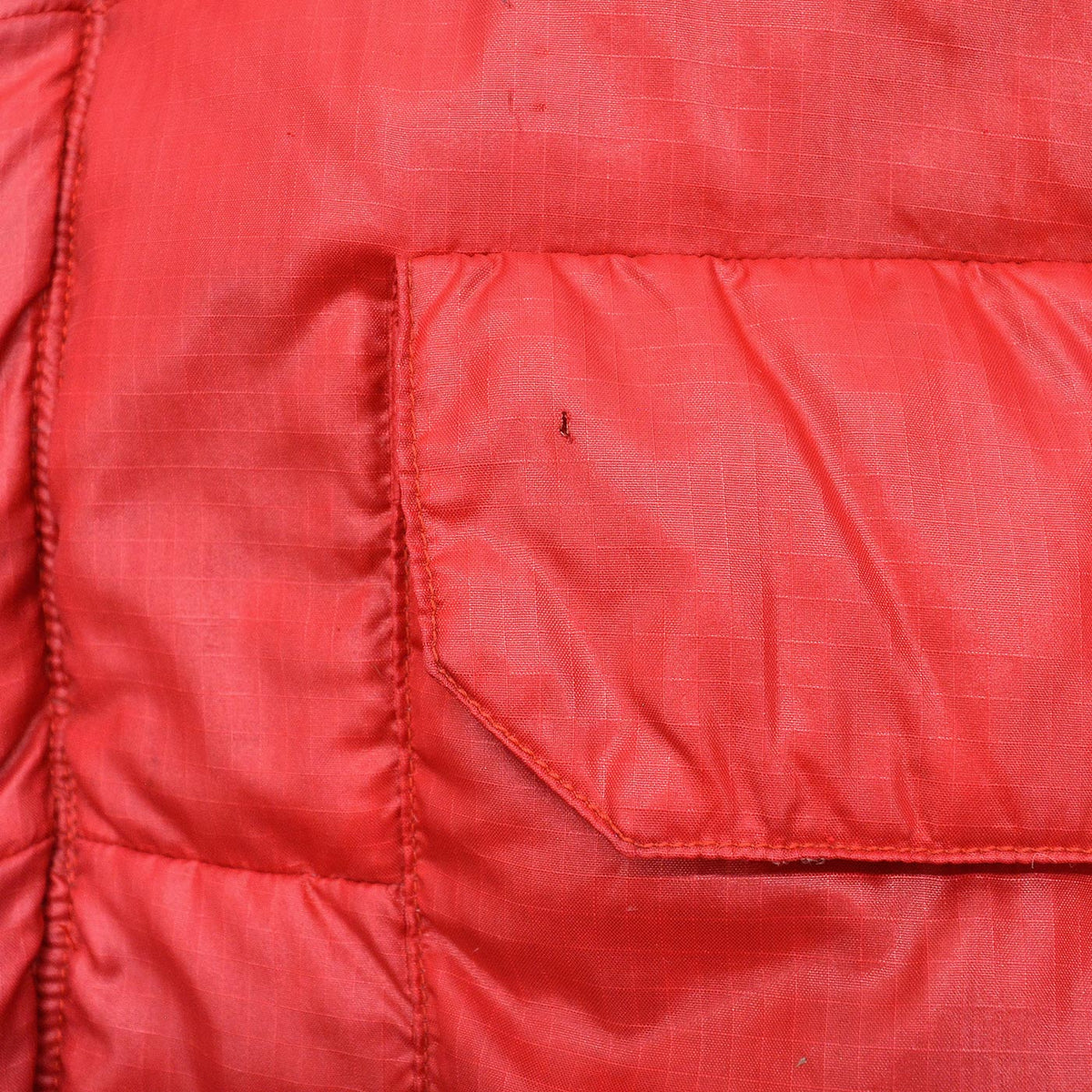 1970's SNOW LION RED DOWN VEST / FADED ... L
