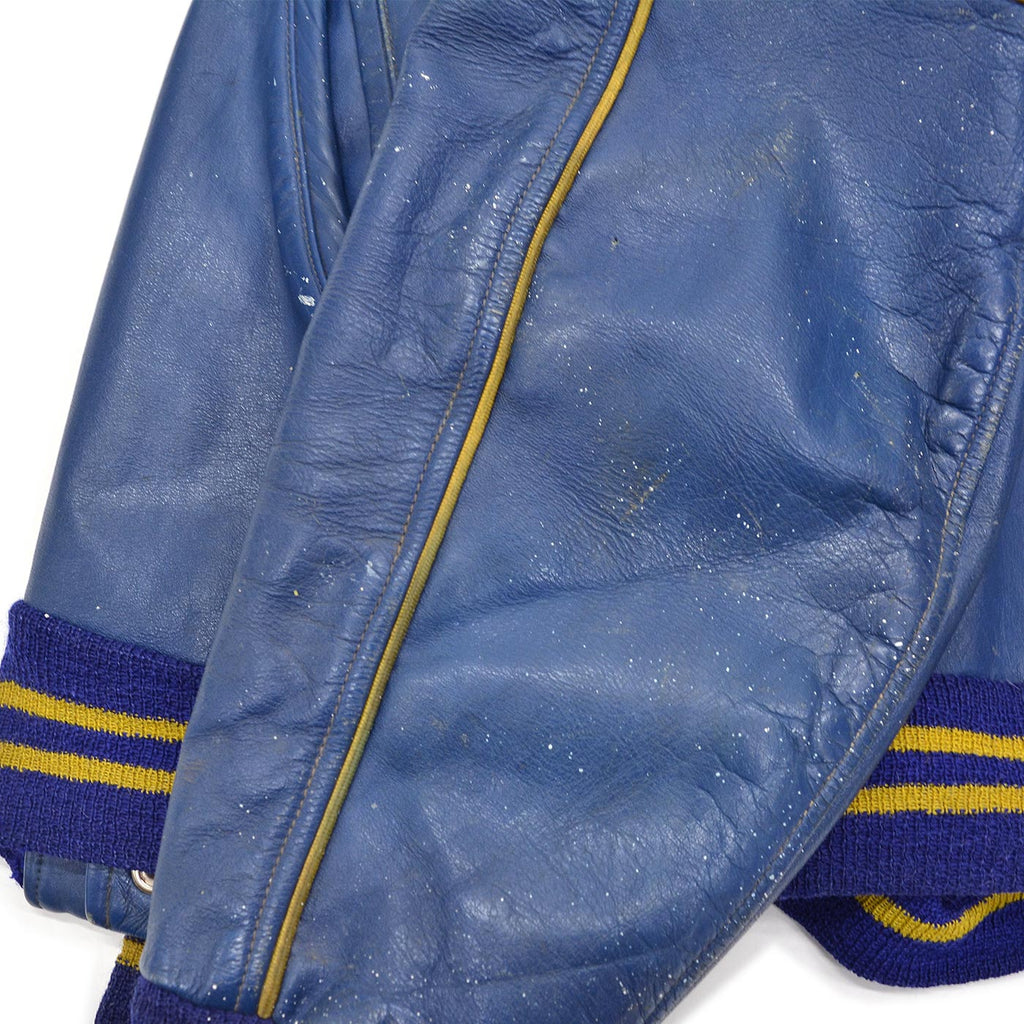 1950's SPARLINGS BLUE LEATHER VARSITY JACKET / RARE ...