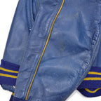 1950's SPARLINGS BLUE LEATHER VARSITY JACKET / RARE ...