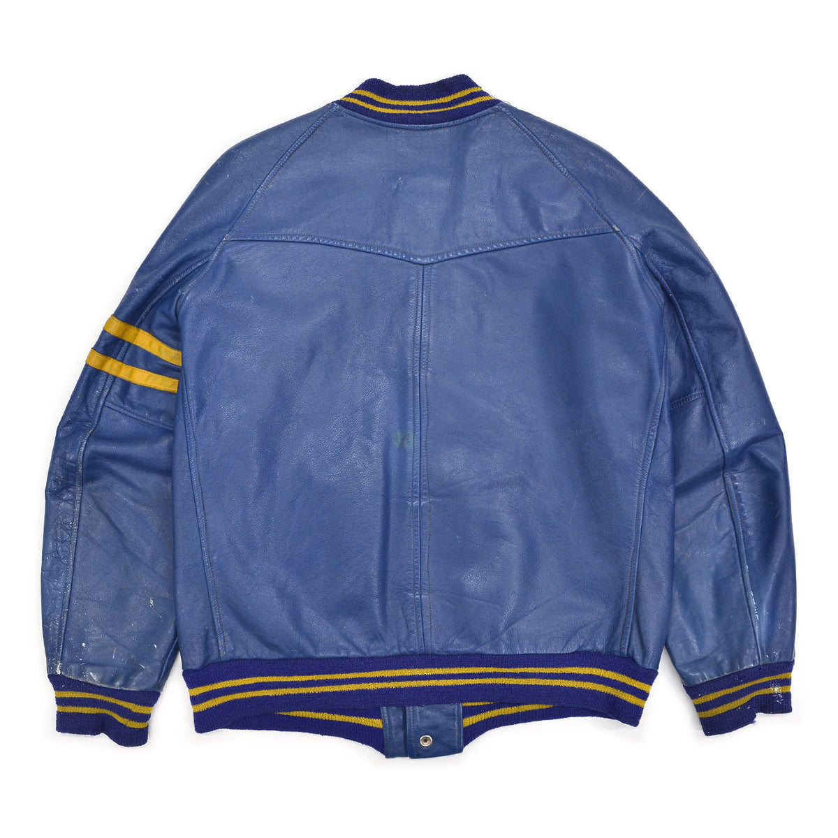 1950's SPARLINGS BLUE LEATHER VARSITY JACKET / RARE ...