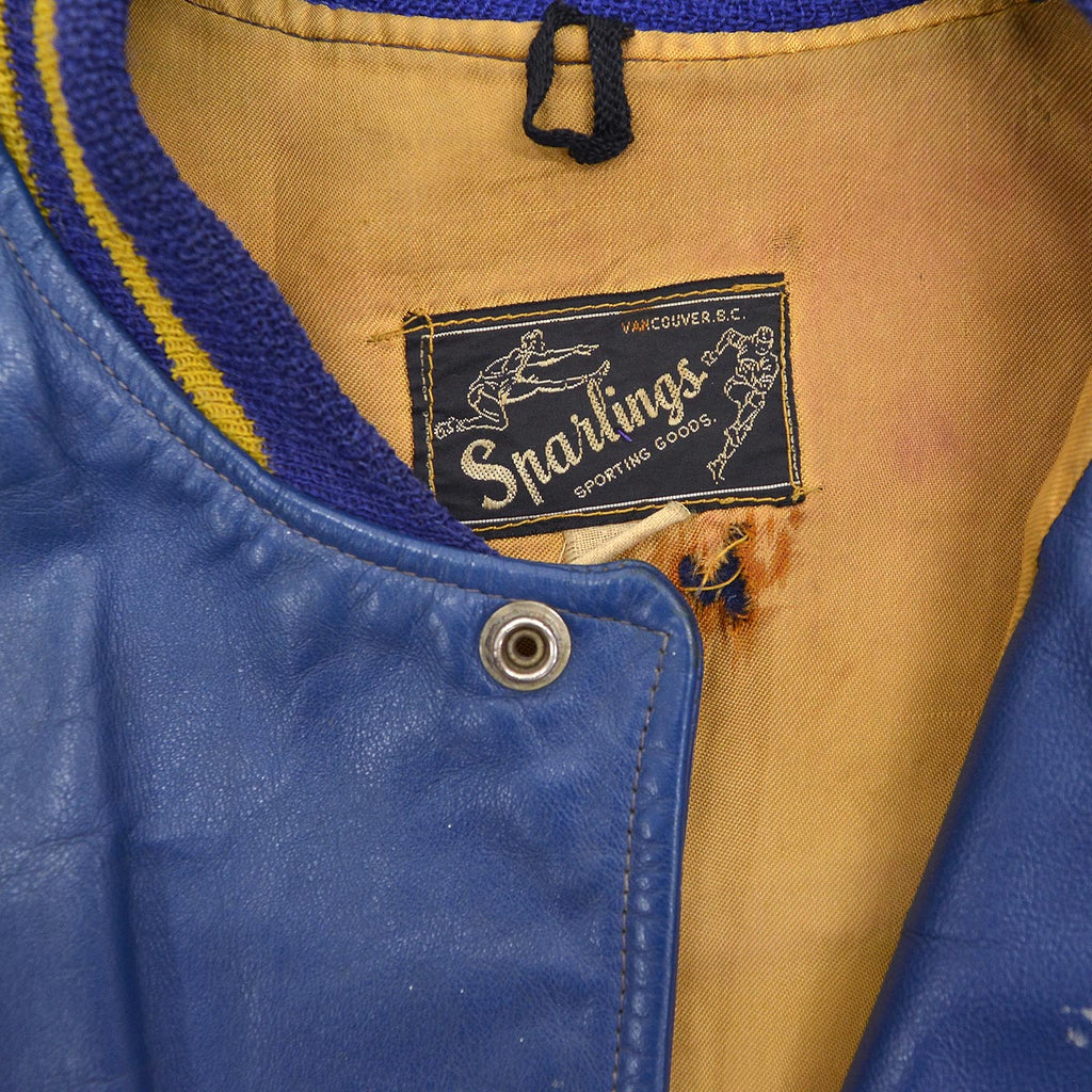 1950's SPARLINGS BLUE LEATHER VARSITY JACKET / RARE ...