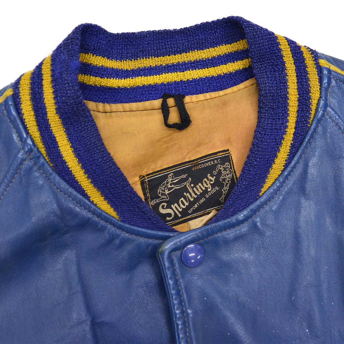 1950's SPARLINGS BLUE LEATHER VARSITY JACKET / RARE ...