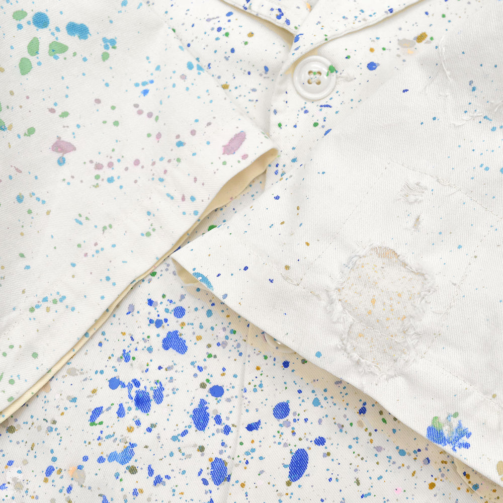 ~1960s UNKNOWN PAINT SPLATTERED WORK S/S JACKET ... M