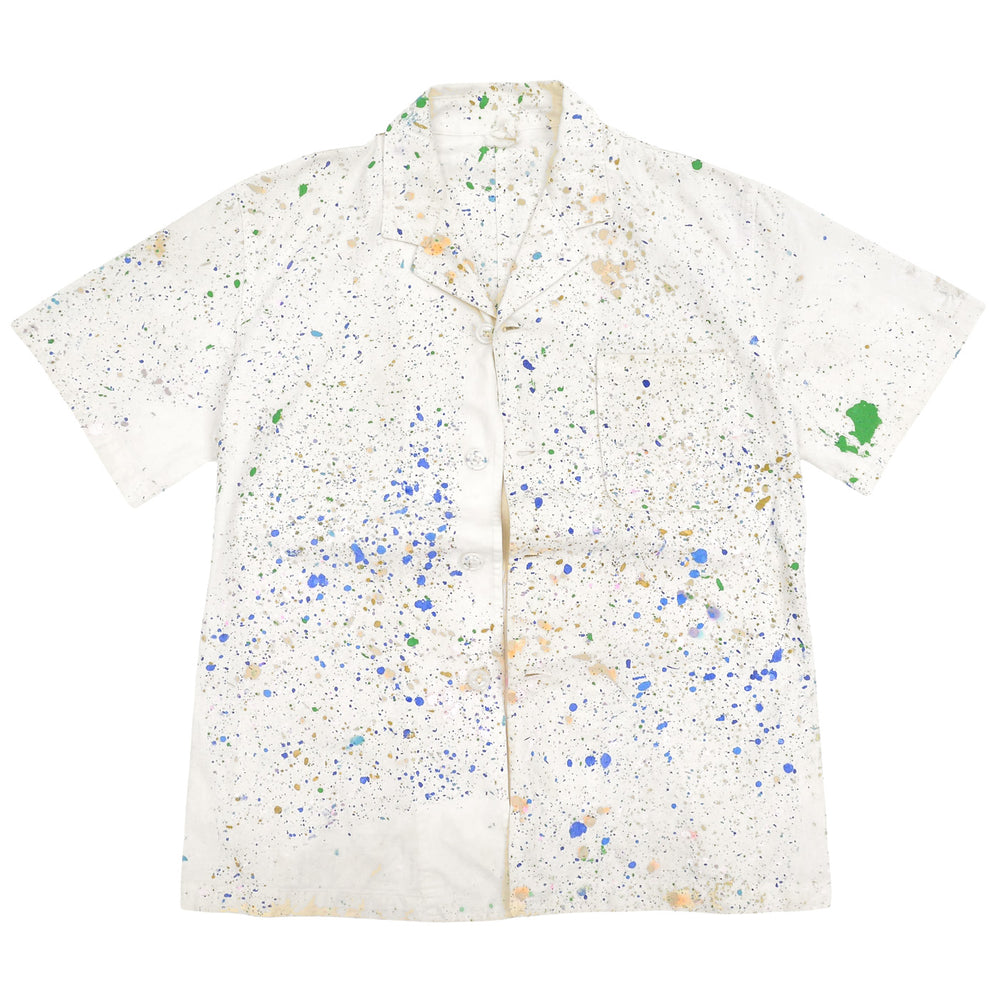 ~1960s UNKNOWN PAINT SPLATTERED WORK S/S JACKET ... M