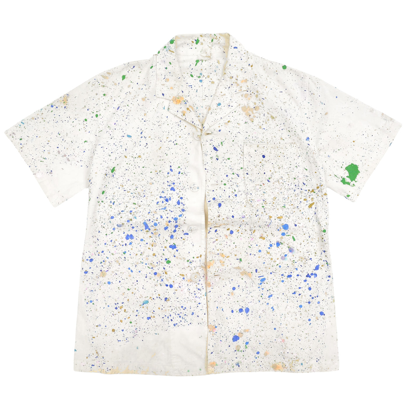 ~1960s UNKNOWN PAINT SPLATTERED WORK S/S JACKET ... M