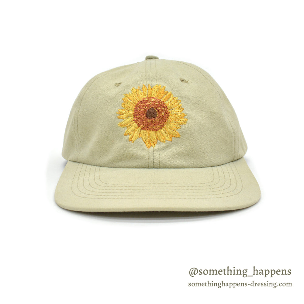 1990's DEADSTOCK STUDIO Q SUN FLOWER ART EMBROIDERED CAP / RARE...
