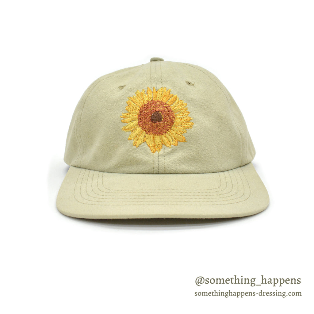 1990's DEADSTOCK STUDIO Q SUN FLOWER ART EMBROIDERED CAP / RARE...