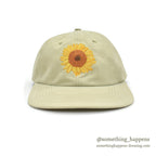 1990's DEADSTOCK STUDIO Q SUN FLOWER ART EMBROIDERED CAP / RARE...