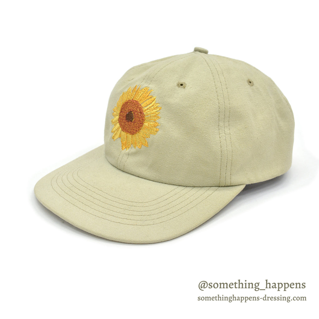 1990's DEADSTOCK STUDIO Q SUN FLOWER ART EMBROIDERED CAP / RARE...