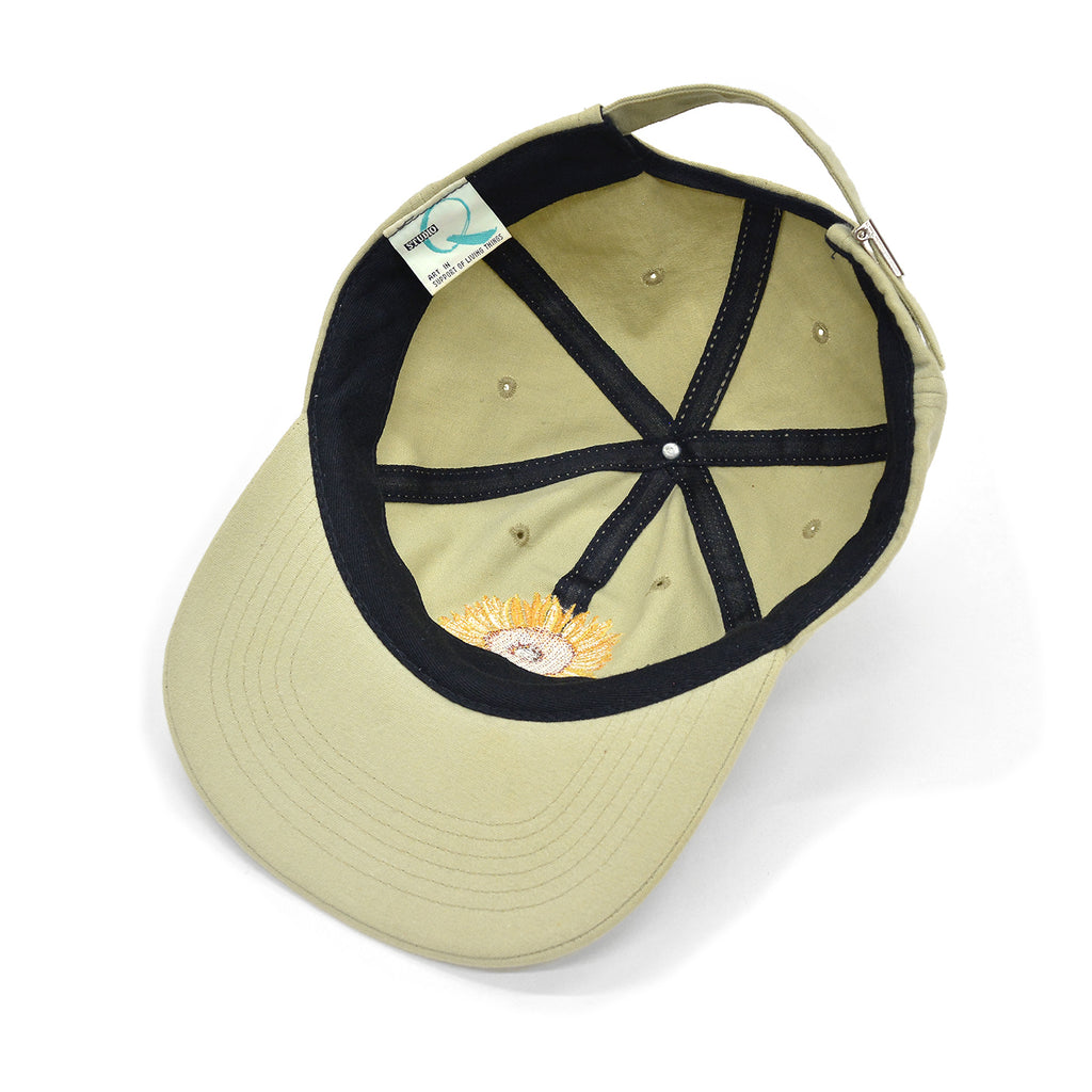 1990's DEADSTOCK STUDIO Q SUN FLOWER ART EMBROIDERED CAP / RARE...