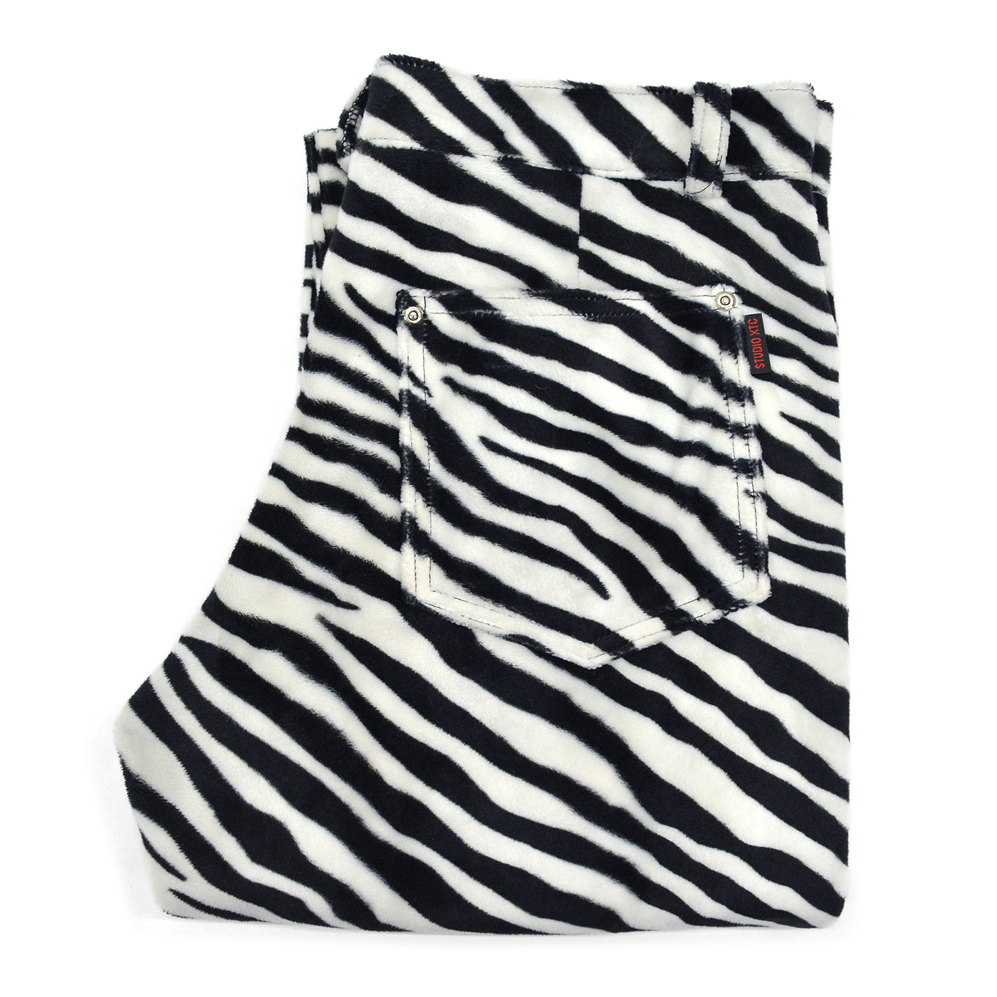 ~2000s STUDIO XTC ZEBRA PATTERN RAYON FACE PANTS ... M