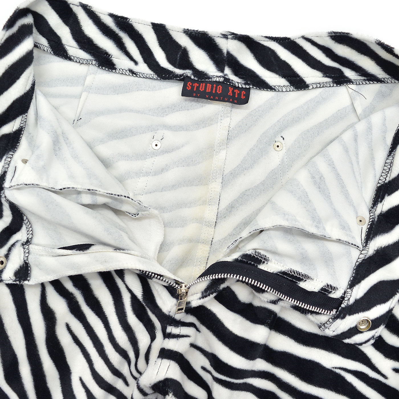 ~2000s STUDIO XTC ZEBRA PATTERN RAYON FACE PANTS ... M