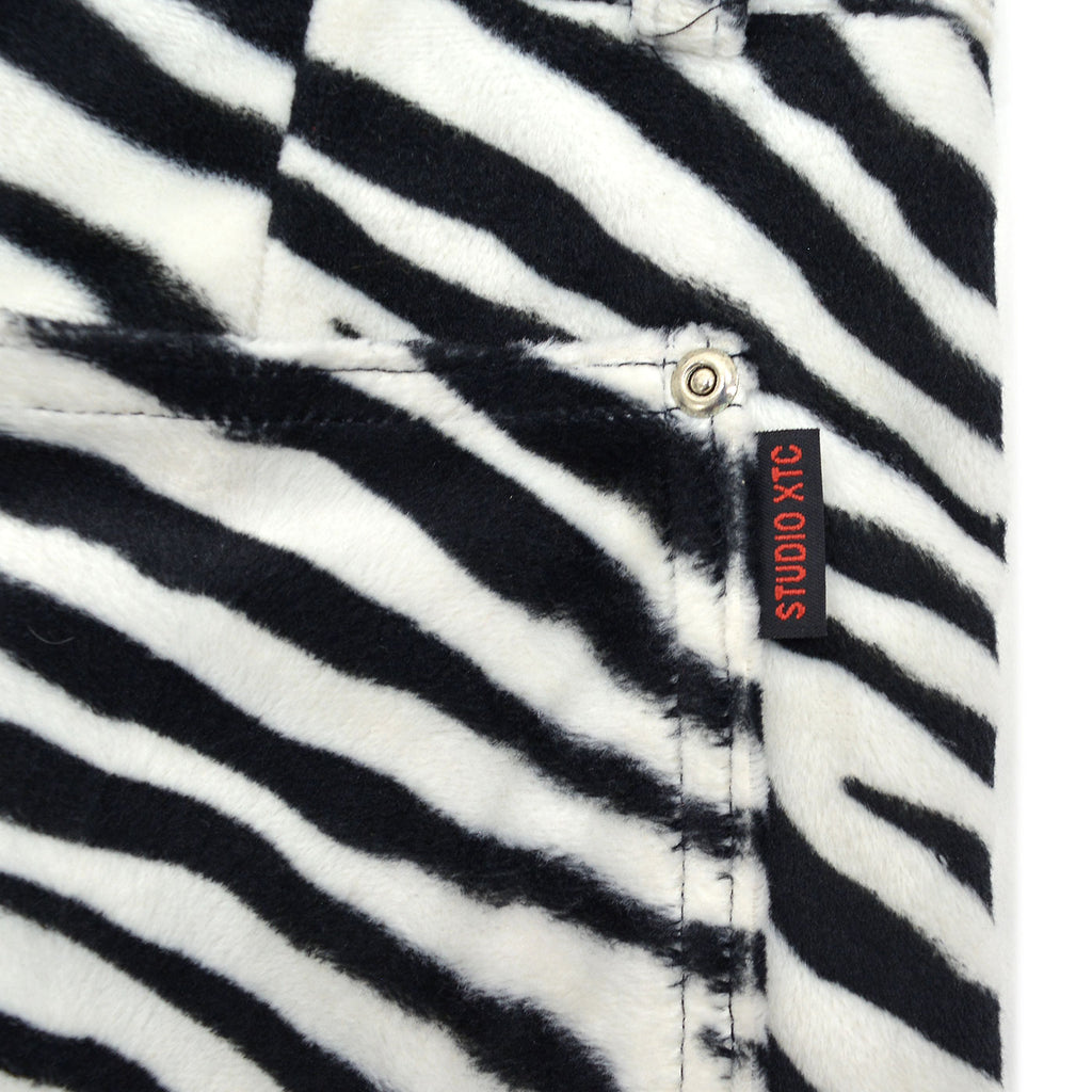 ~2000s STUDIO XTC ZEBRA PATTERN RAYON FACE PANTS ... M