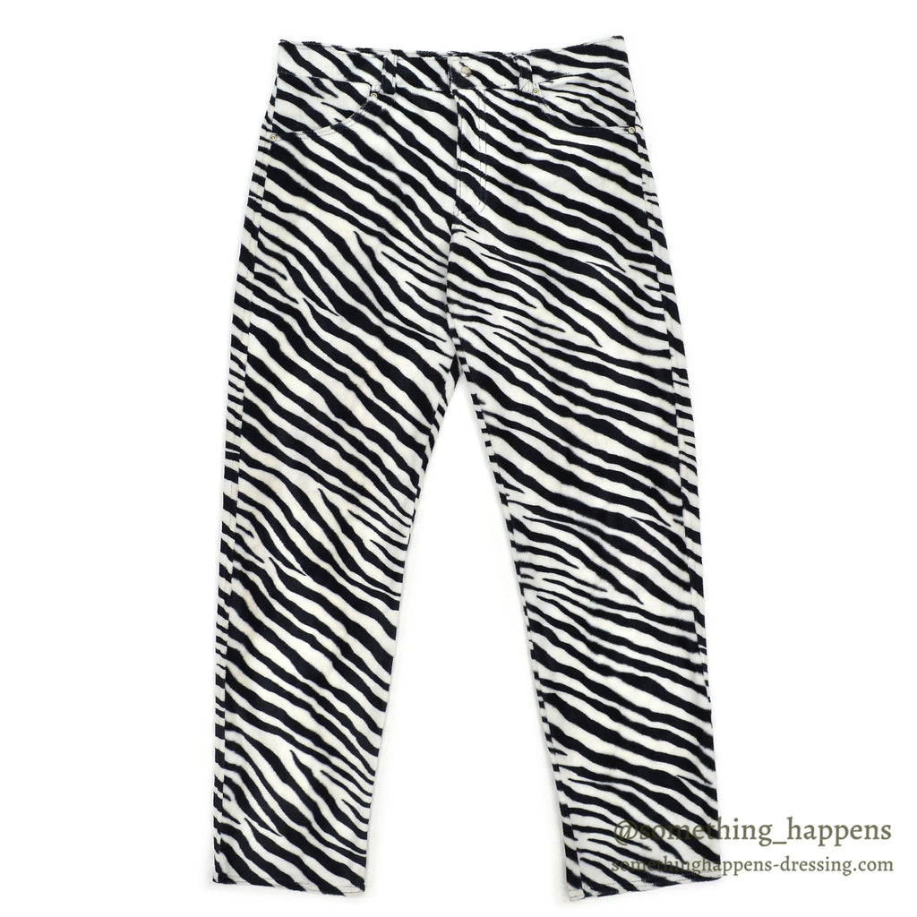 ~2000s STUDIO XTC ZEBRA PATTERN RAYON FACE PANTS ... M