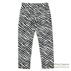 ~2000s STUDIO XTC ZEBRA PATTERN RAYON FACE PANTS ... M