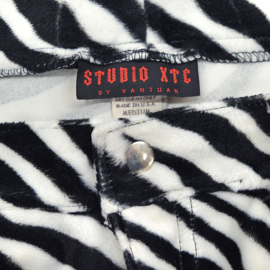 ~2000s STUDIO XTC ZEBRA PATTERN RAYON FACE PANTS ... M