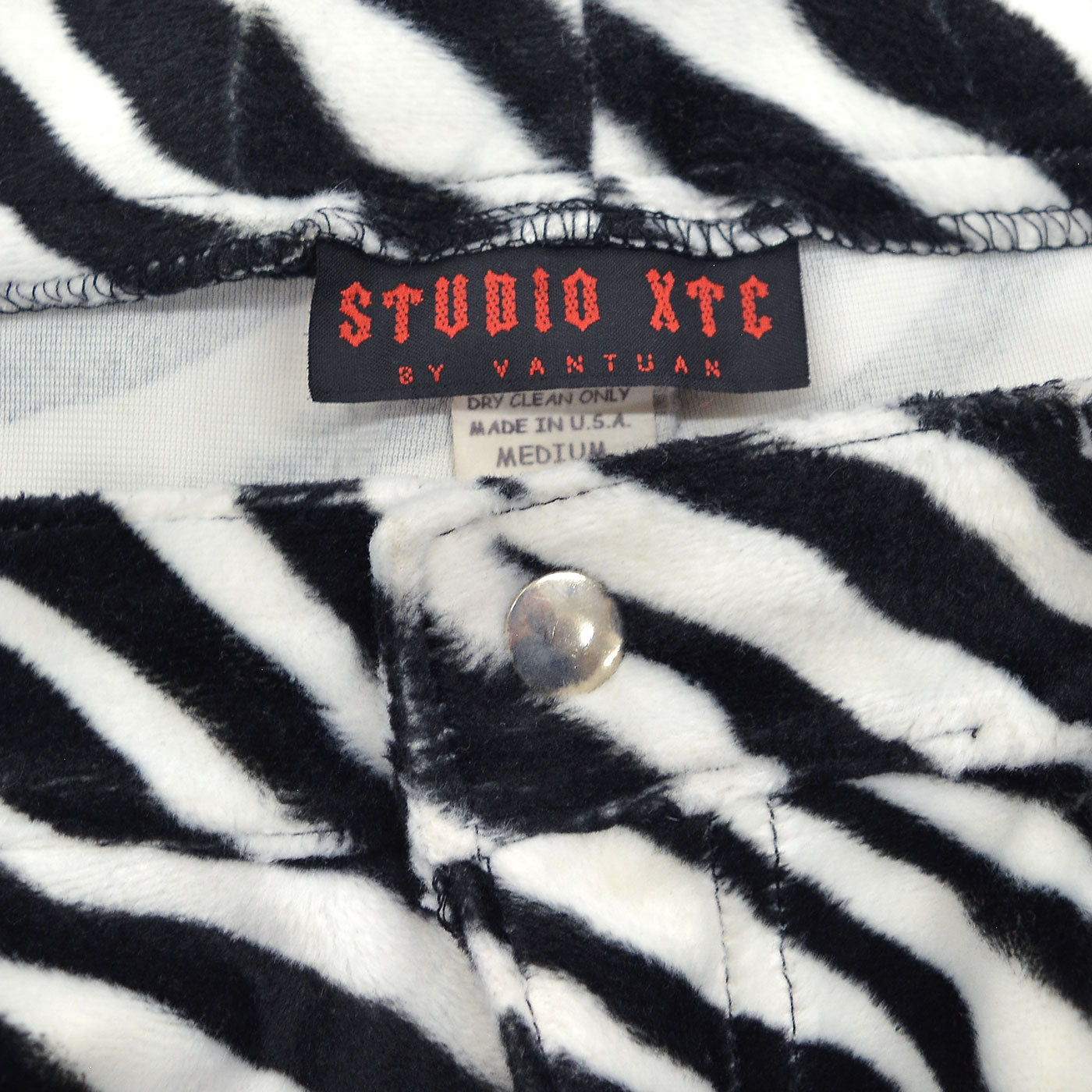 ~2000s STUDIO XTC ZEBRA PATTERN RAYON FACE PANTS ... M