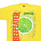 1990's SCREEN STARS BEST BEEFEATER SUMMER GIN PROMO T-SHIRT / YELLOW ... XL