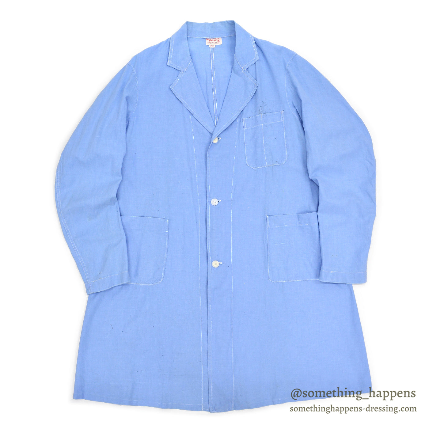 ~1950's NEW SYSTEM LAUNDRY LIGHT BLUE WORK COAT ... 42