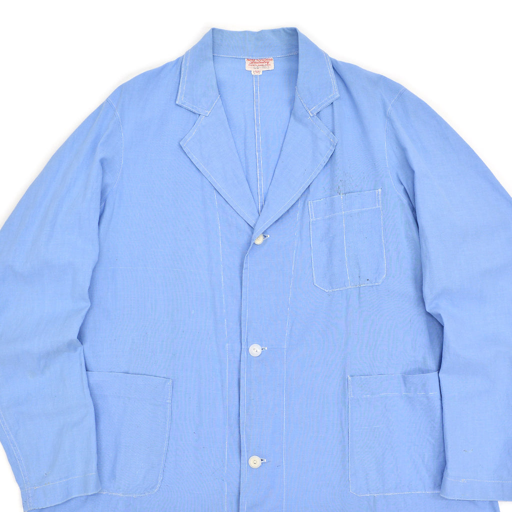 ~1950s NEW SYSTEM LAUNDRY LIGHT BLUE WORK COAT ... 42