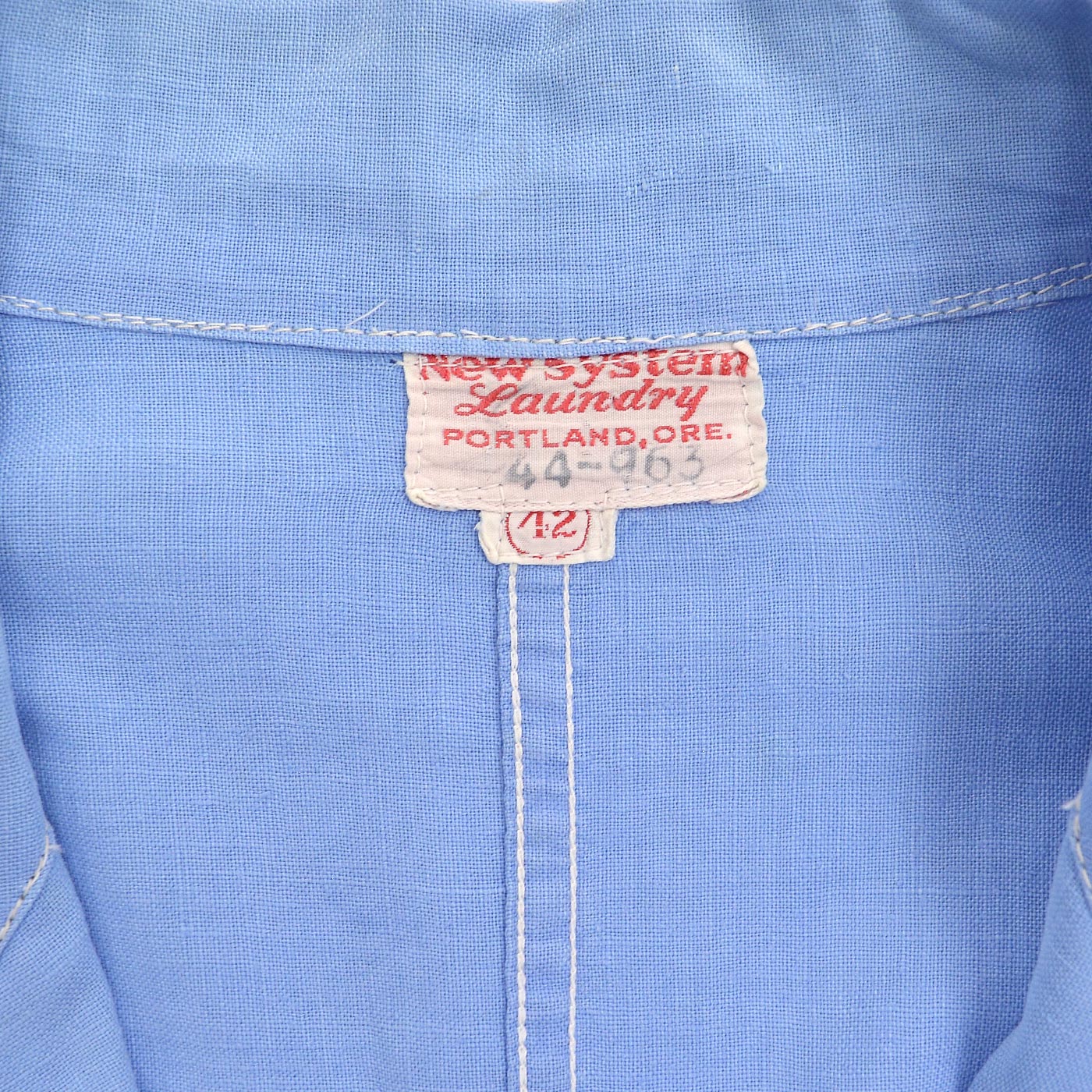~1950s NEW SYSTEM LAUNDRY LIGHT BLUE WORK COAT ... 42
