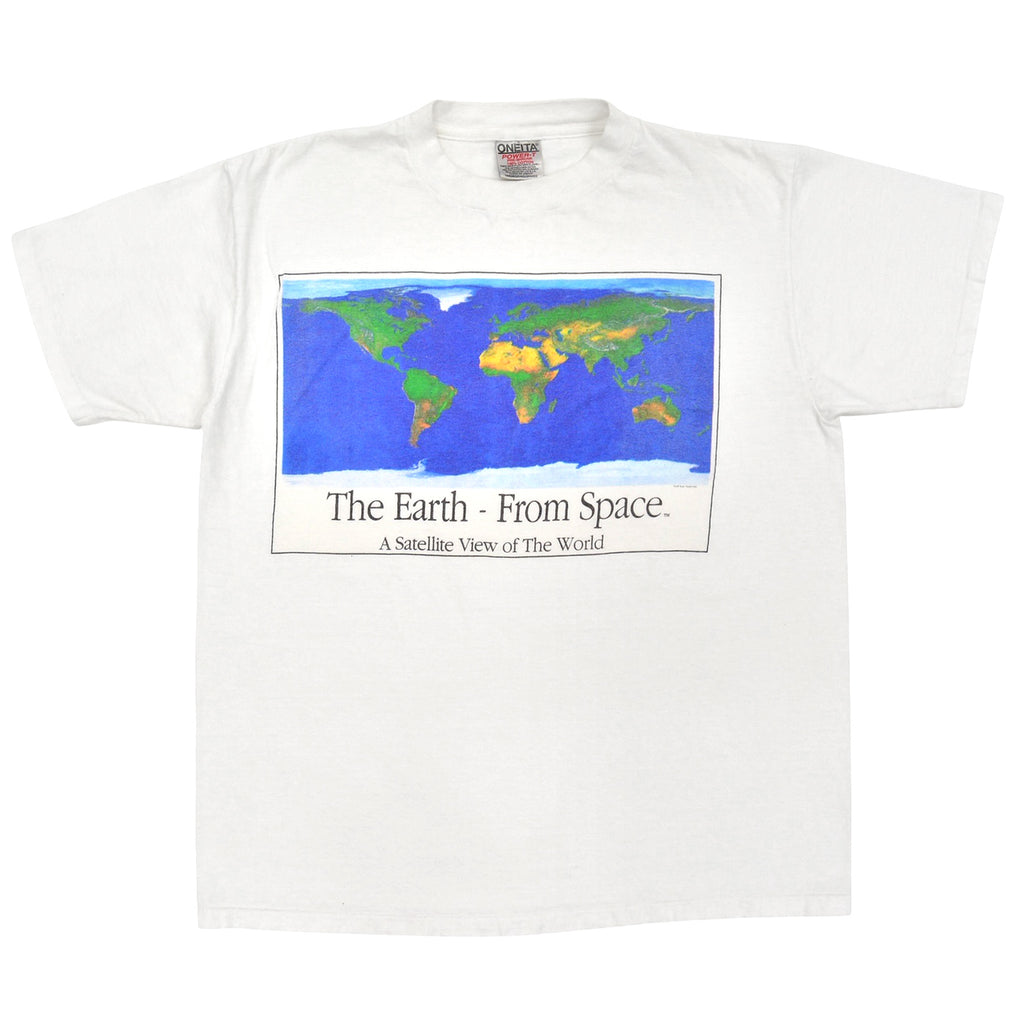 1990s ONEITA THE EARTH FROM SPACE T-SHIRT ... L
