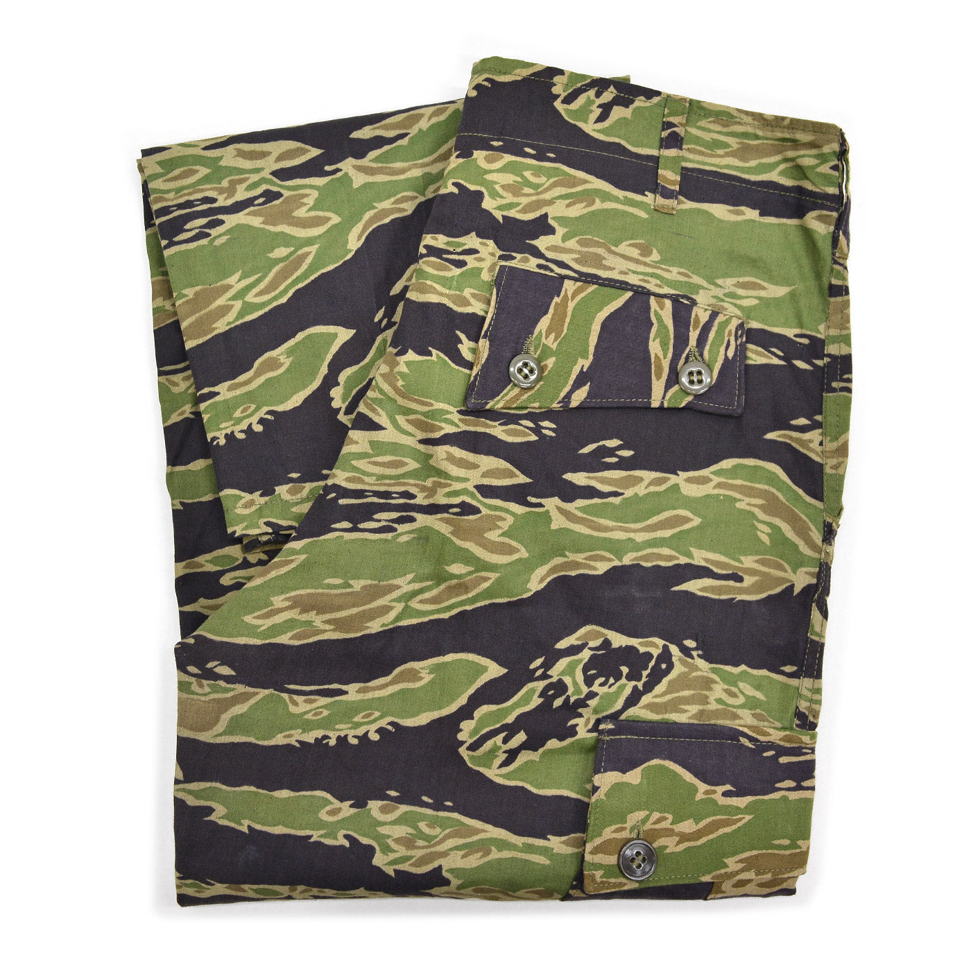 ~1970's VIETNAM WAR ERA OKINAWA TAYLOR-MADE TIGER STRIPE JUNGLE FATIGUE PANTS ... W33/L30