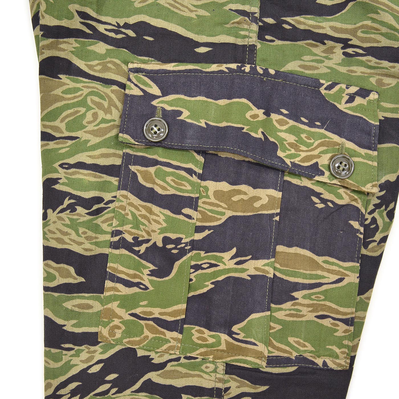 ~1970's VIETNAM WAR ERA OKINAWA TAYLOR-MADE TIGER STRIPE JUNGLE FATIGUE PANTS ... W33/L30