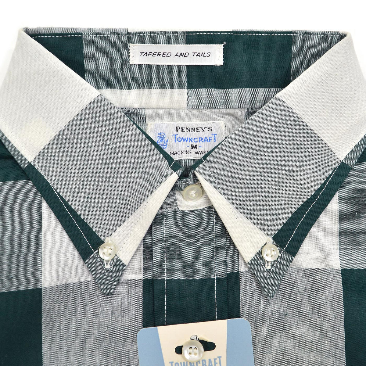 1960's DEADSTOCK PENNEY'S TOWNCRAFT BLOCK PLAID B/D SHIRT ... M