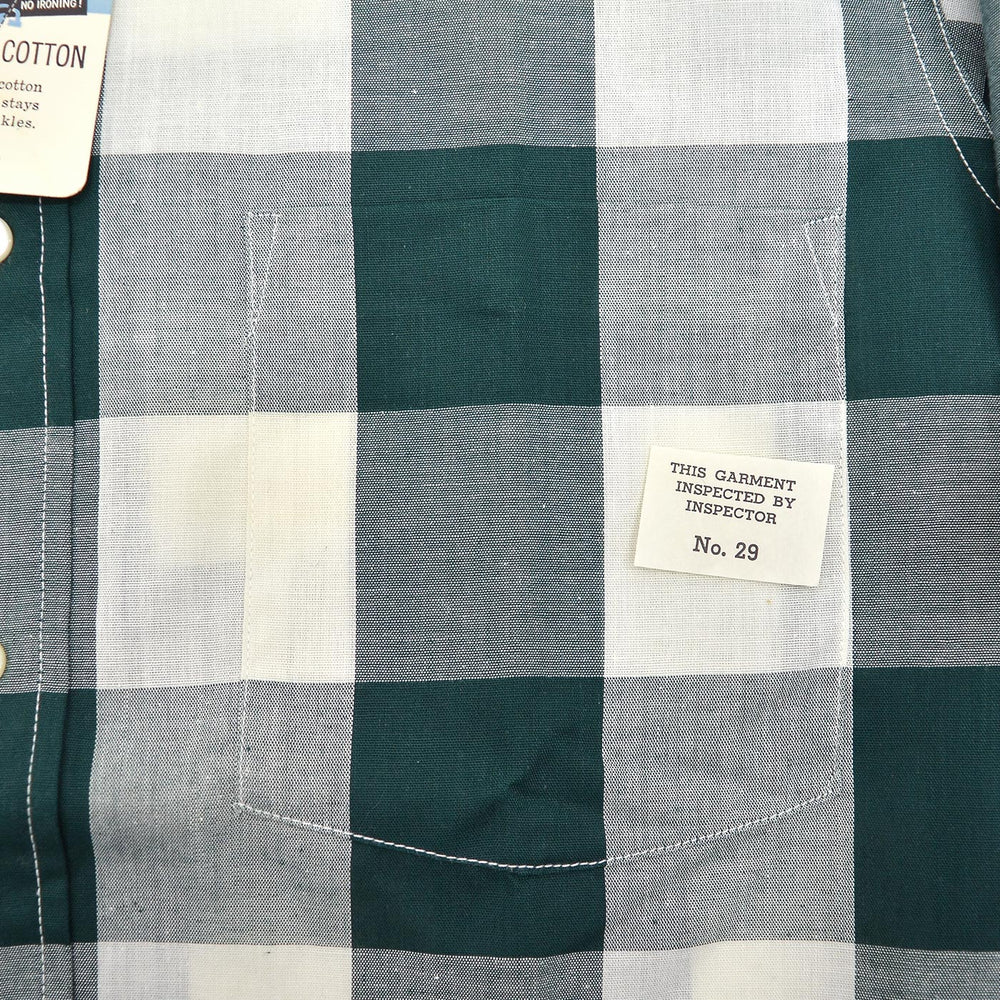 1960's DEADSTOCK PENNEY'S TOWNCRAFT BLOCK PLAID B/D SHIRT ... M