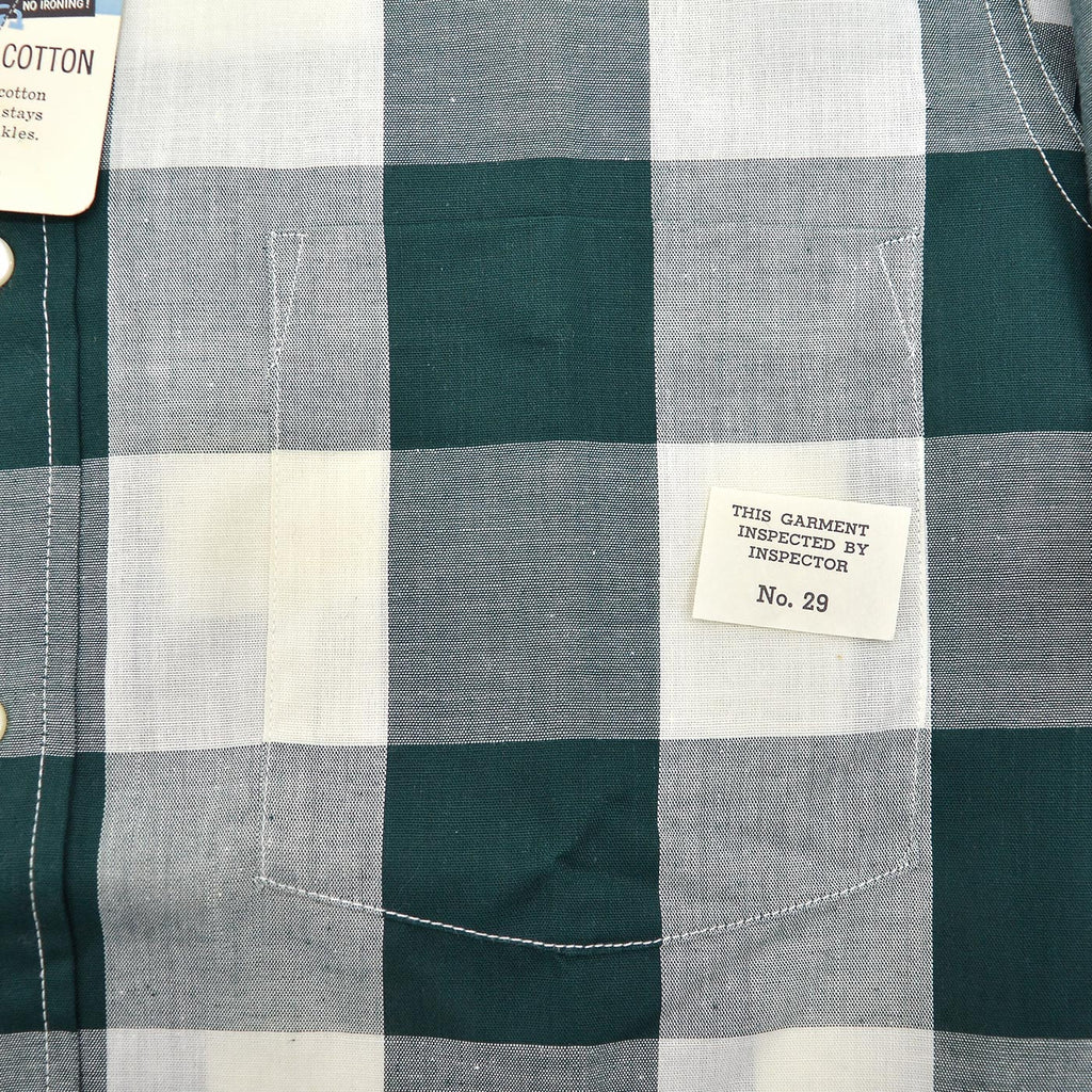 1960's DEADSTOCK PENNEY'S TOWNCRAFT BLOCK PLAID B/D SHIRT ... M