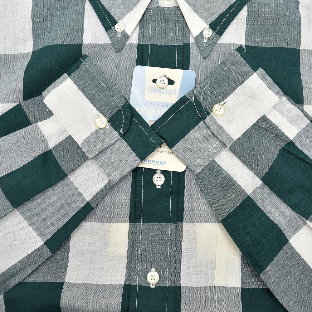 1960's DEADSTOCK PENNEY'S TOWNCRAFT BLOCK PLAID B/D SHIRT ... M
