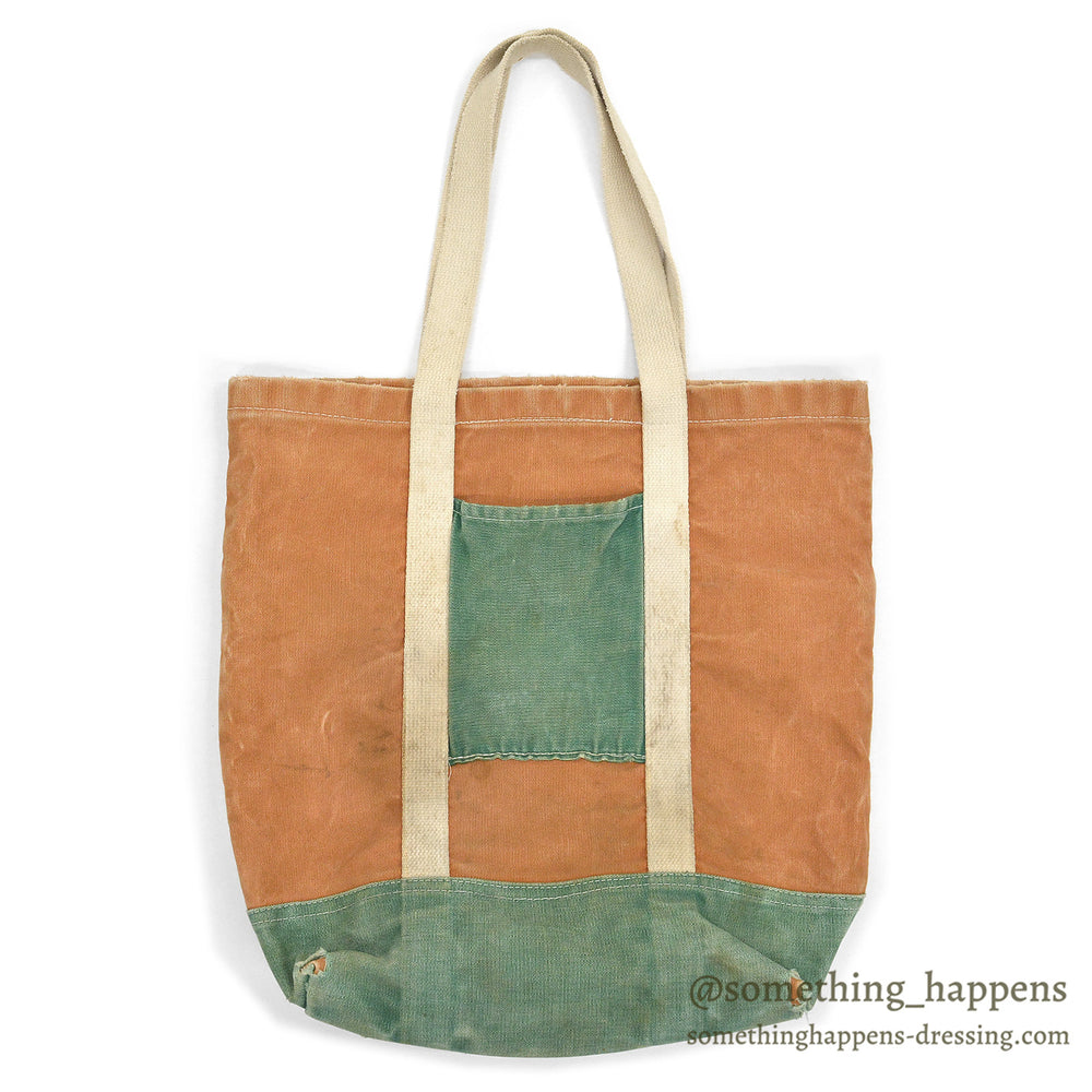 1980's UNKNOWN TWO-TONE CANVAS TOTE BAG / UNUSUAL...