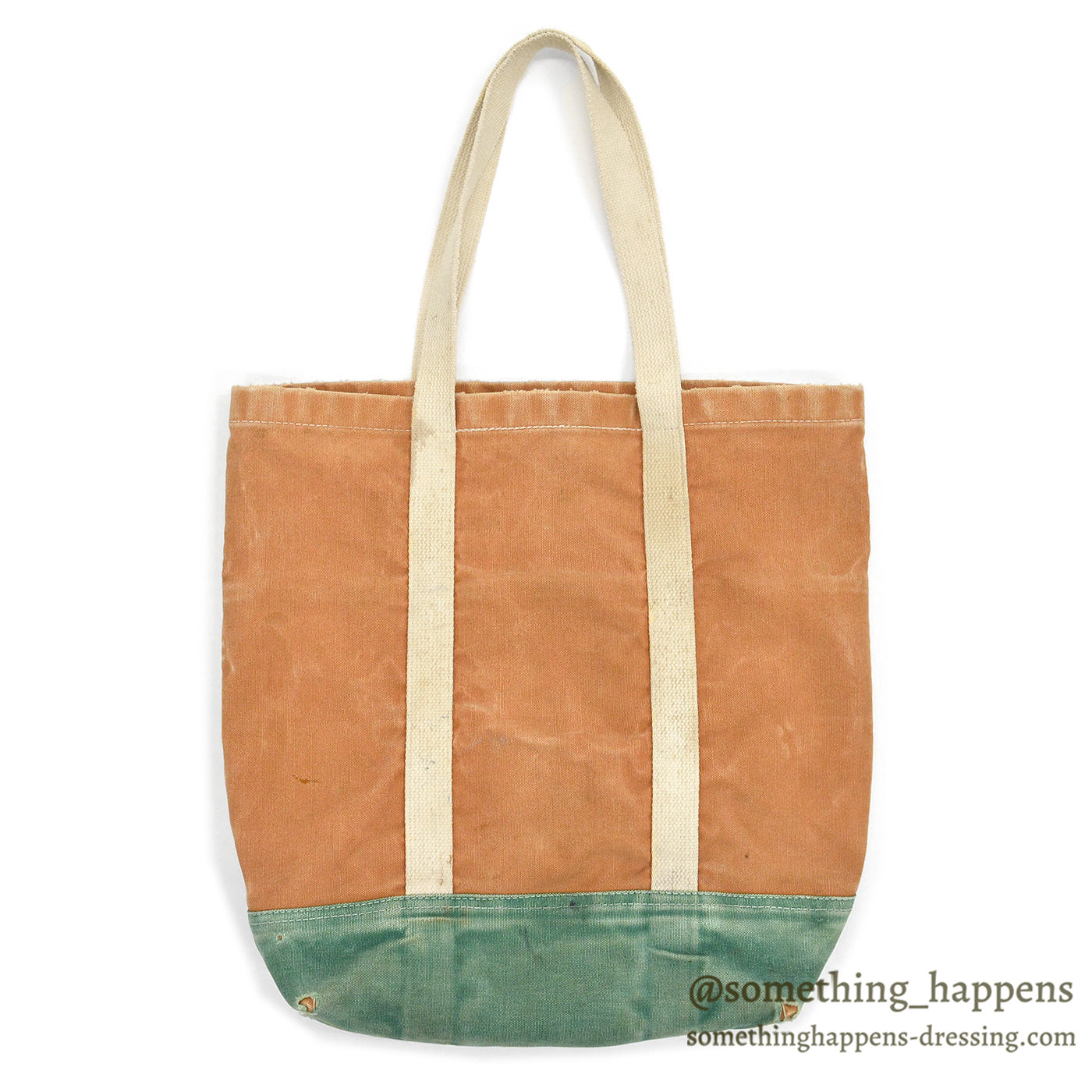 1980's UNKNOWN TWO-TONE CANVAS TOTE BAG / UNUSUAL...