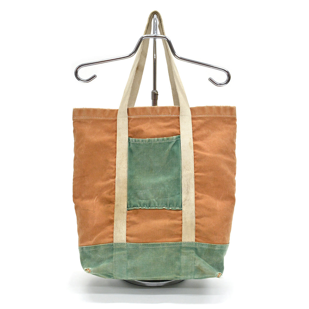 1980's UNKNOWN TWO-TONE CANVAS TOTE BAG / UNUSUAL...