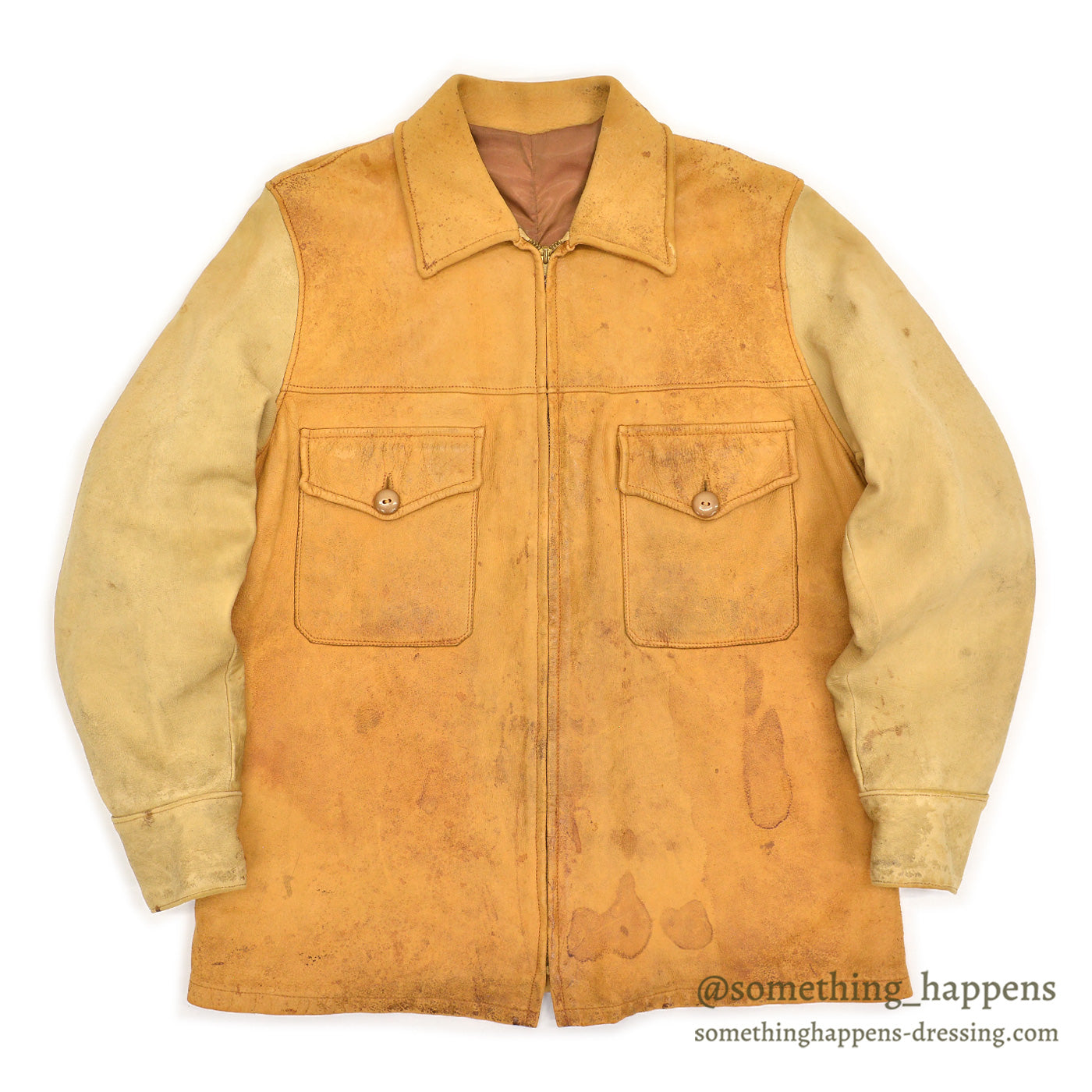 1950's~ TWO-TONE DEERSKIN LEATHER SPORT JACKET ...
