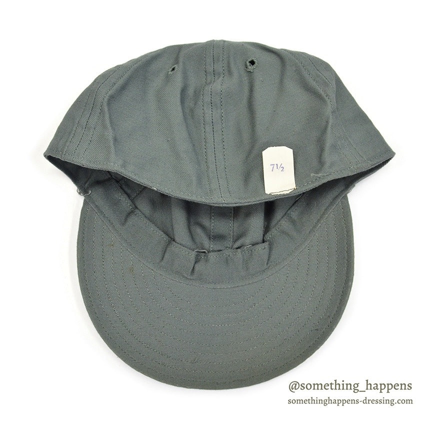 1960's DEADSTOCK USAF CAP, UTILITY, MAN'S COTTON SATEEN SAGE GREEN... 71/2