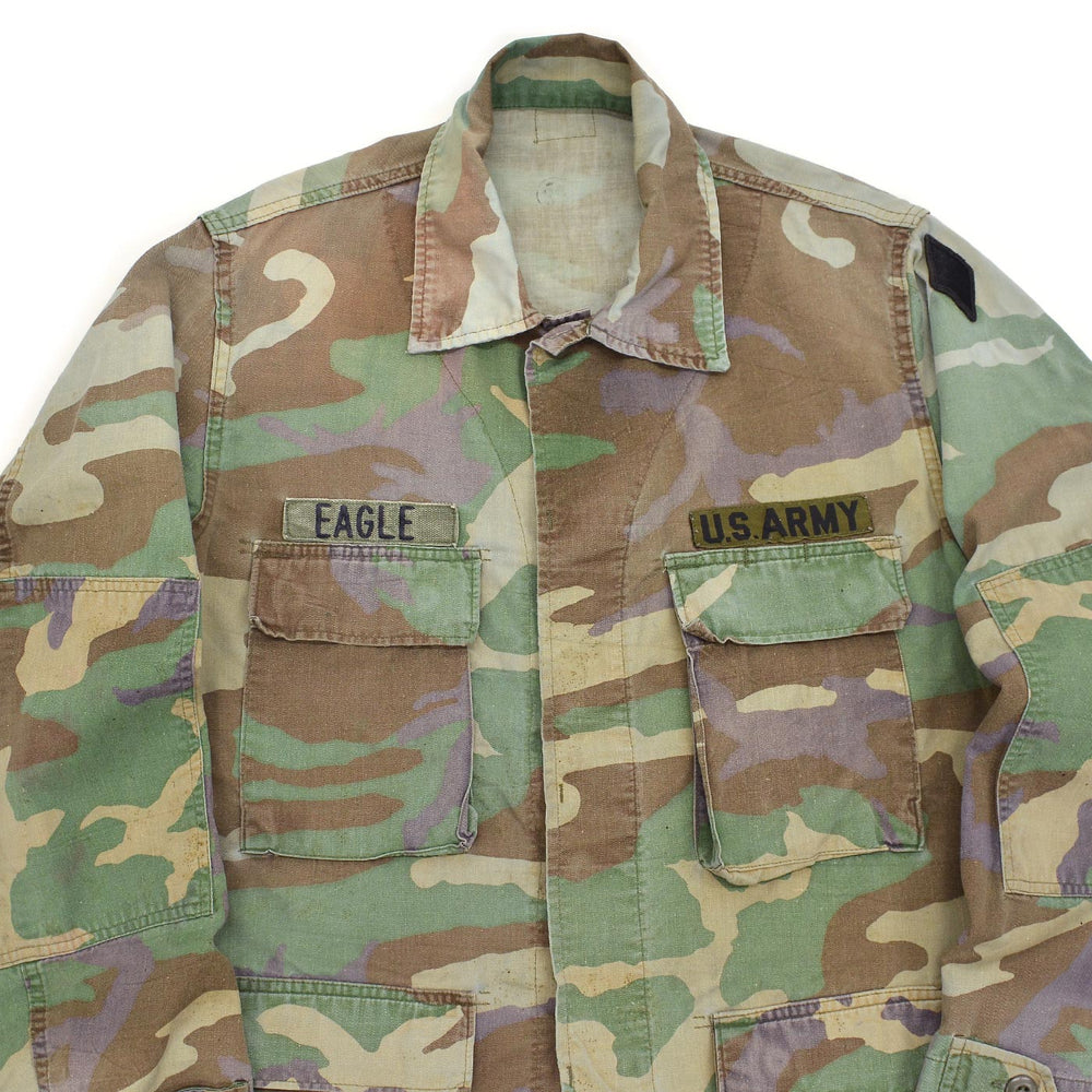 1980s~ U.S. ARMY WOODLAND CAMO BDU JACKET / FADED ...