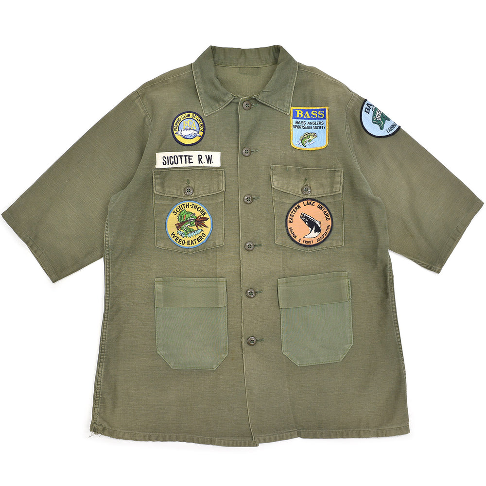 1970's U.S.ARMY OG-107 SHIRT / FISHING CLUB PATCH & CUSTOM POCKETS ...