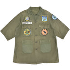 1970's U.S.ARMY OG-107 SHIRT / FISHING CLUB PATCH & CUSTOM POCKETS ...