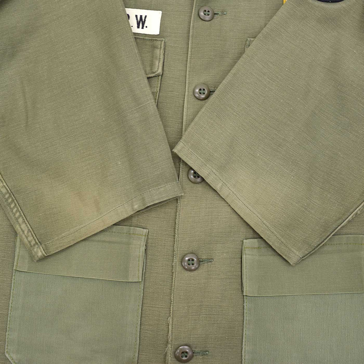 1970's U.S.ARMY OG-107 SHIRT / FISHING CLUB PATCH & CUSTOM POCKETS ...