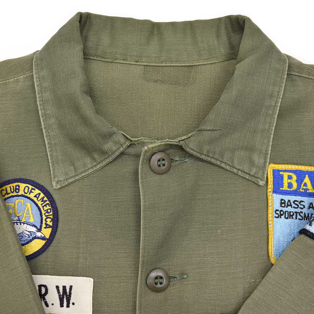 1970's U.S.ARMY OG-107 SHIRT / FISHING CLUB PATCH & CUSTOM POCKETS ...