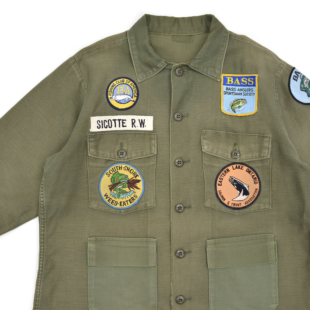 1970's U.S.ARMY OG-107 SHIRT / FISHING CLUB PATCH & CUSTOM POCKETS ...